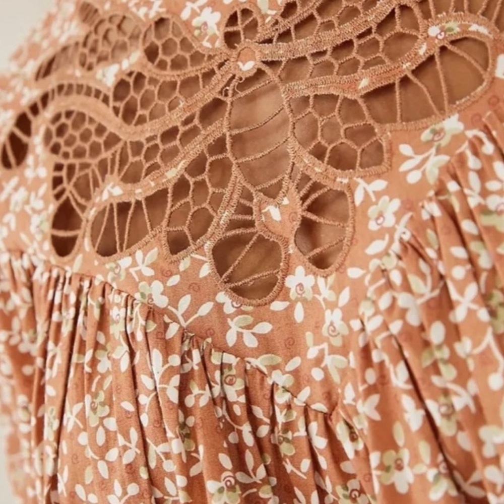 Anthropologie Blue Tassel Marcie Lace Blouse szXS - Picture 5 of 9